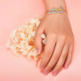 Heart Nameplate Cuban Chain Personalized Name Bangles