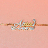 Heart Nameplate Cuban Chain Personalized Name Bangles