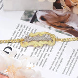 Personalized Two Tone Plated Name Bracelets for Women