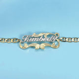 Personalized Two Tone Plated Name Bracelets for Women