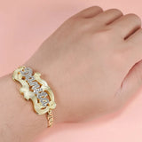 Personalized Name Bangles Two Tone Plated Stainless Steel Bracelets