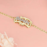 Personalized Name Bangles Two Tone Plated Stainless Steel Bracelets