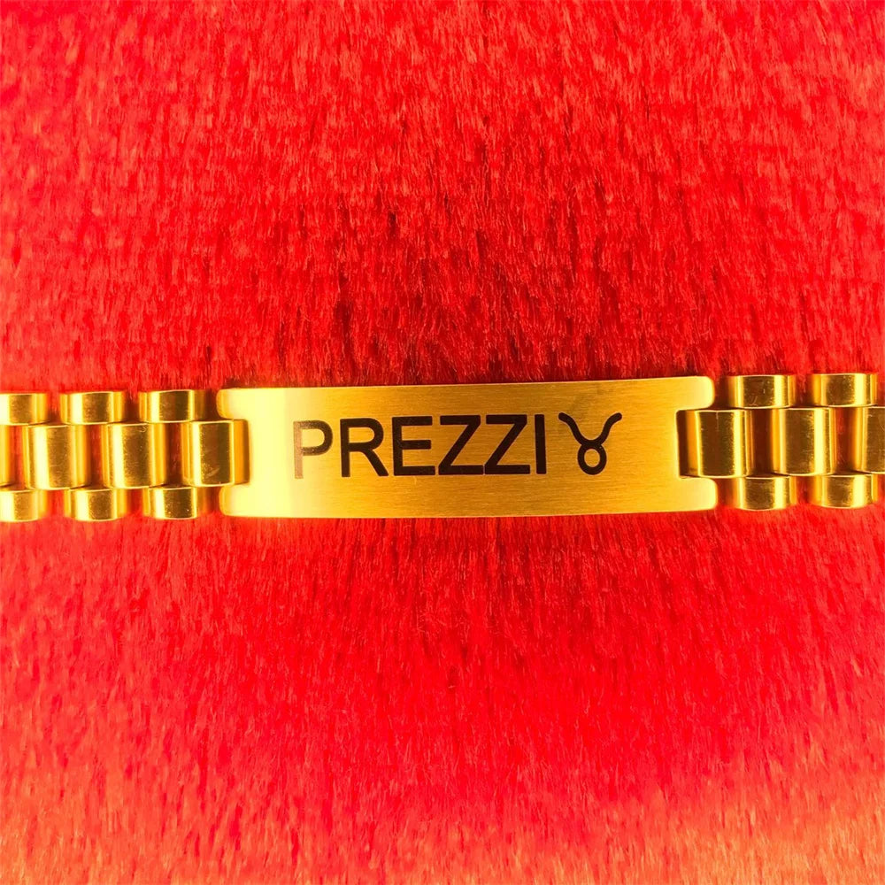 Mens Stainless Steel ID Tag Bracelet Engraved Nameplate Gift