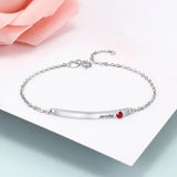 Personalized Birthstone Name Bar Bracelet Gift