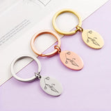 Personalized Name Birth Flower Keychain Stainless Steel for Women