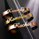 Personalized Name Bracelet Bangle Set Silver Stainless Steel Jewelry