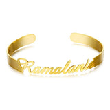 Personalized Name Bracelet Bangle Set Silver Stainless Steel Jewelry