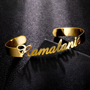 Personalized Name Bracelet Bangle Set Silver Stainless Steel Jewelry