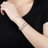 Crystal Letter Name Bracelet Personalized Diamond Bangle Charm Jewelry