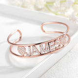 Crystal Letter Name Bracelet Personalized Diamond Bangle Charm Jewelry