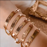 Baby Name Bracelet Personalized Stainless Steel Bangle Chain Jewelry