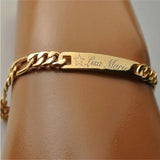 Baby Name Bracelet Personalized Stainless Steel Bangle Chain Jewelry