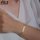 Custom Name Bracelet Cuban Chain Stainless Steel Personalized