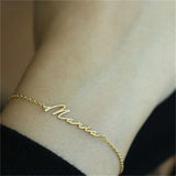 Women's Stainless Steel Name Bracelet - Personalized Cable Chain