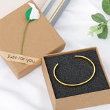 Heart Bangle Name Bracelet Set Initial Letters Nameplate Jewelry Gift