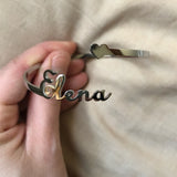 Heart Bangle Jewelry Set Name Bracelet Initial Letters Bracelets