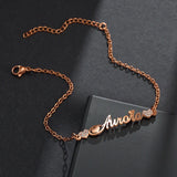 Personalized Love Heart Nameplate Pendant Bracelet Gift
