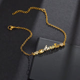 Personalized Love Heart Nameplate Pendant Bracelet Gift