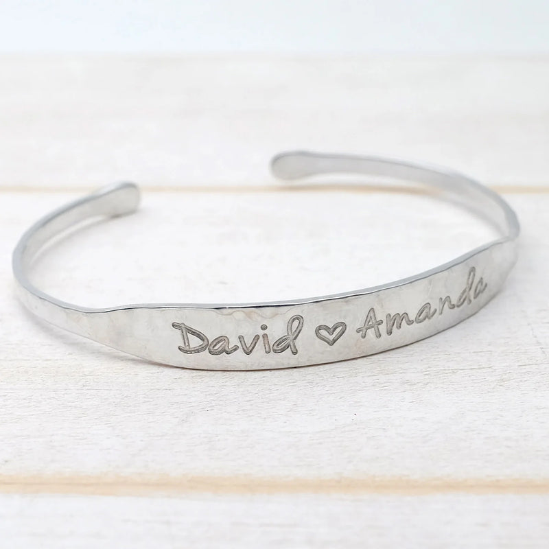 Personalised Name Bracelet Cuff Bangle Engraved Wedding Jewelry for Sisters