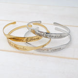 Personalised Name Bracelet Cuff Bangle Engraved Wedding Jewelry for Sisters