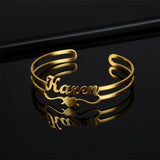 Personalized Charm Silver Name Bracelet for Women