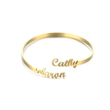 Personalized Name Bracelet Silver Bangles for Women