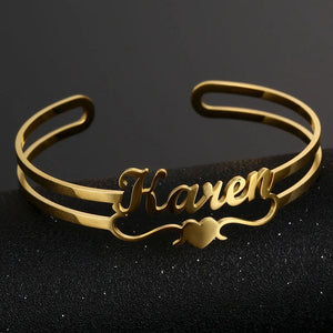 Personalized Charm Silver Name Bracelet for Women
