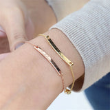 Personalized Square Nameplate Stainless Steel Bracelet for Women