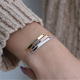 Personalized Square Nameplate Stainless Steel Bracelet for Women