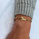 Personalized Name Bracelet Custom Handwriting Letter Chain Bracelet