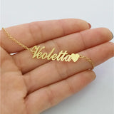 Name Bracelet Stainless Steel Customizable Lover Heart Charm