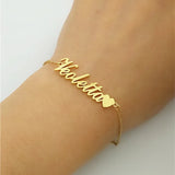 Name Bracelet Stainless Steel Customizable Lover Heart Charm