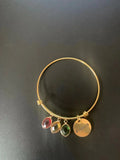 Name Bracelet With Birthstone Engraved Names Bangle Stainless Steel
