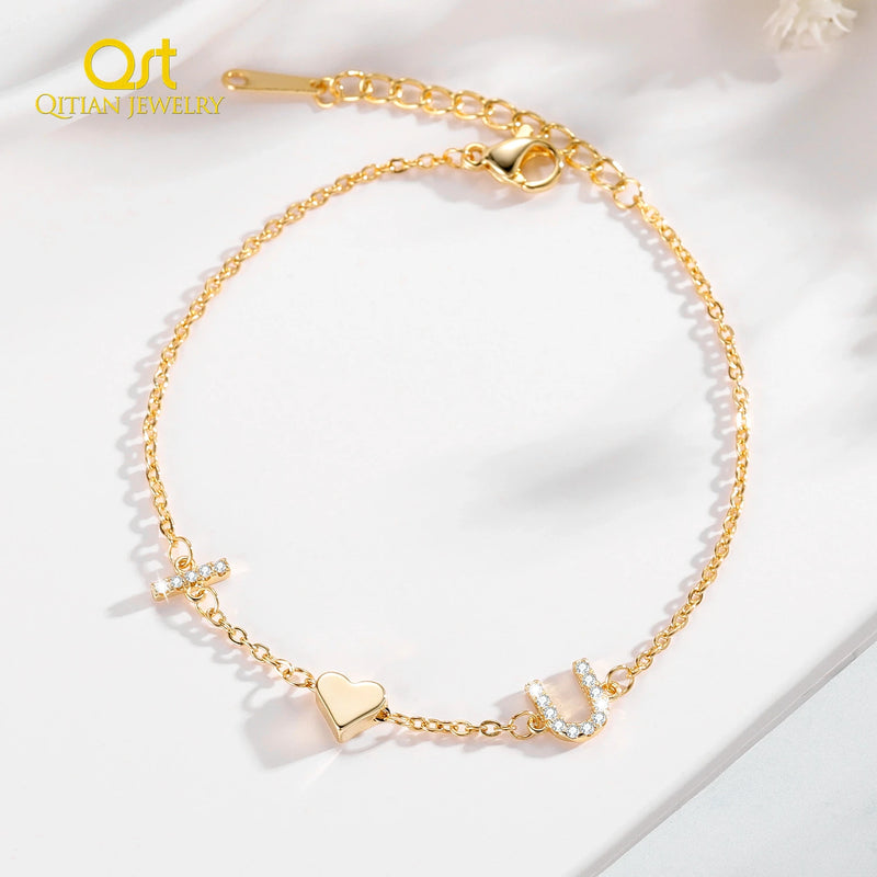 Name Zircon Stainless Steel Bracelet Couple Personalized Jewelry