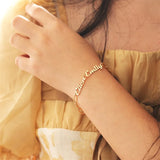 Women's Stainless Steel Name Bracelet Chain Personalized Letters Pendant Jewelry