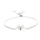 Engraved Heart Bracelet Stainless Steel Adjustable Bangle