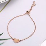 Engraved Heart Bracelet Stainless Steel Adjustable Bangle