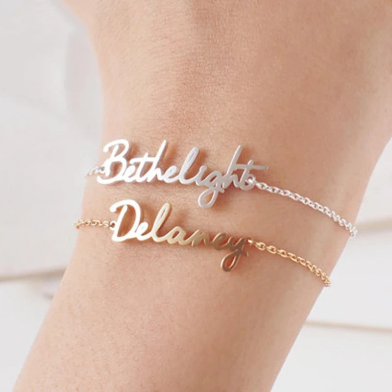 Personalized Name Bracelet Stainless Steel Chain Birthday Gift
