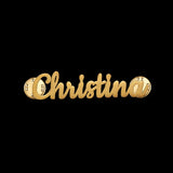 Name Brooch Stainless Steel Letter Lapel 2Pins Badges Nameplate Brooches