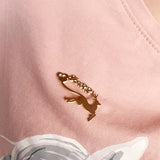 Deer Heart Shape Stainless Steel Letter Brooch for Women