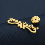 Name Brooches Stainless Steel Letter Heart Shape Pin Badges