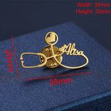 Letter Stethoscope Pin Badge Brooch Stainless Steel Personalized Jewelry