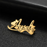 Letter Brooches Stainless Steel Cat Pin Badges Women Personalized Jewelry