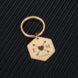 Romantic Couples Keychain Stainless Steel Keyring