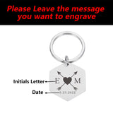Romantic Couples Keychain Stainless Steel Keyring