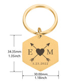 Romantic Couples Keychain Stainless Steel Keyring