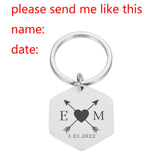 Romantic Couples Keychain Stainless Steel Keyring