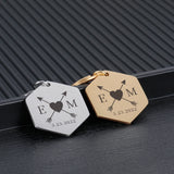 Romantic Couples Keychain Stainless Steel Keyring