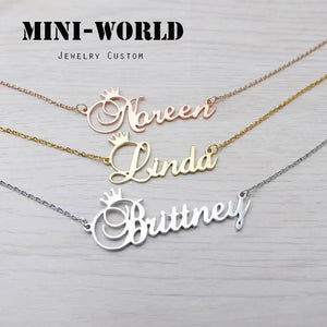 Crown Necklace for Women Personalised Stainless Steel Chain Pendant