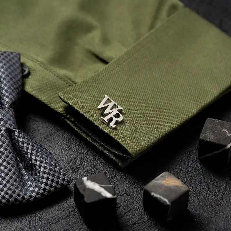 Personalized Name Cufflinks - Groom Wedding Gift - Initials Cuff Links